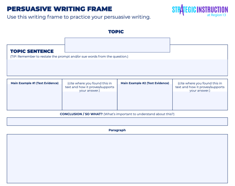 speech writing frame ks3