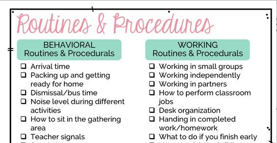 Establishing Classroom Procedures - Model Teaching