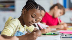 Student taking an assessment.