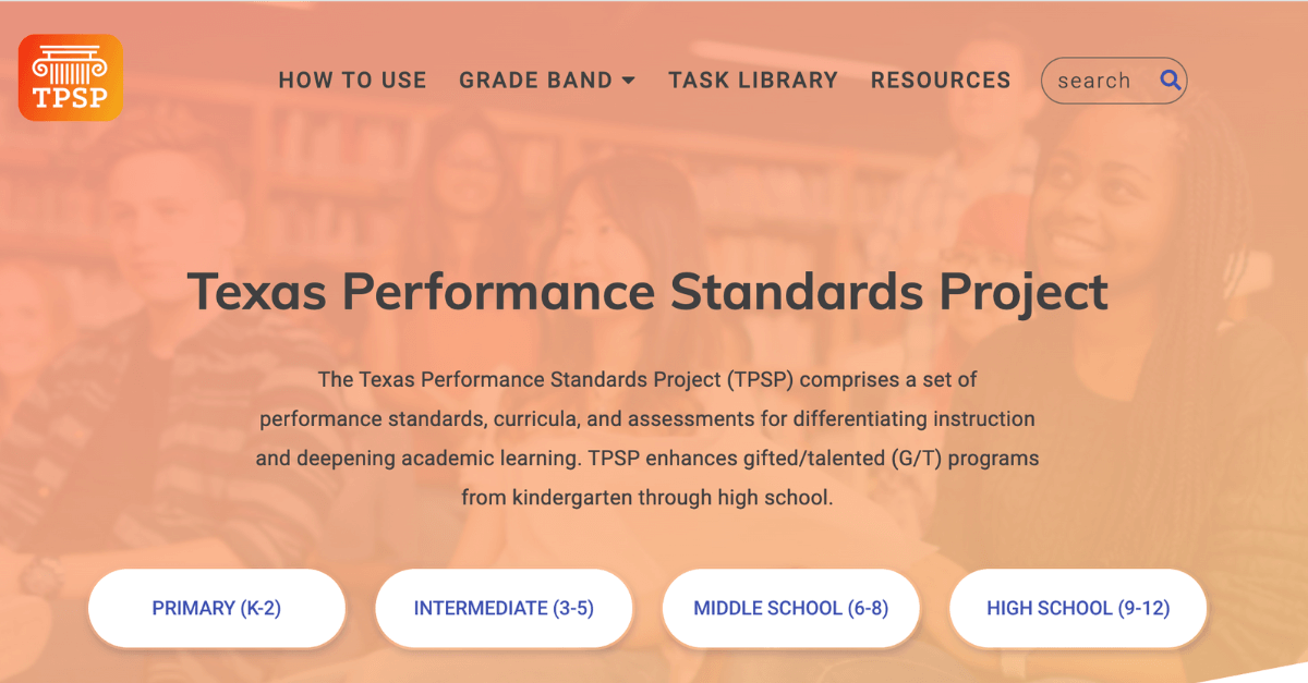 TSPS website and standards-based tasks