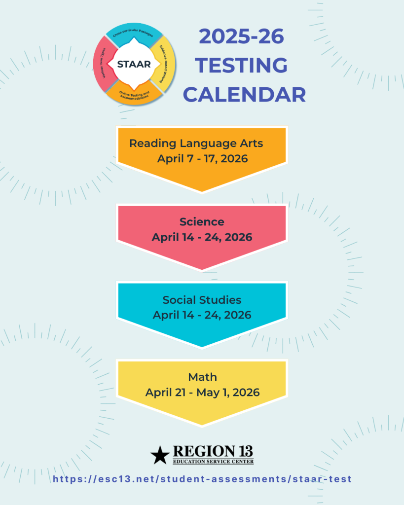 STAAR 2025-2026 Testing Calendar