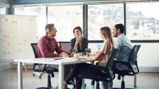 Colleagues working on a strategic vision