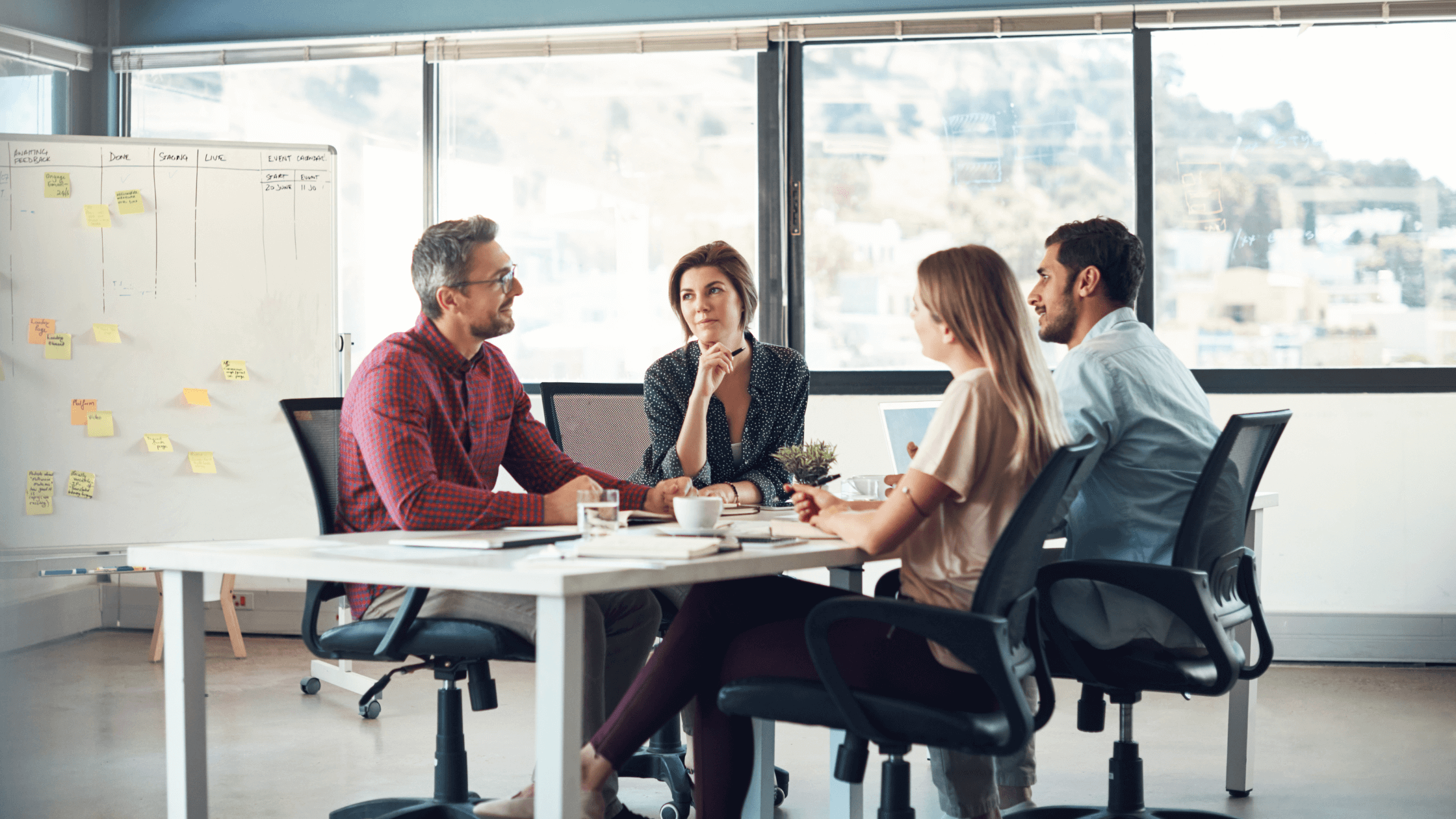 Colleagues working on a strategic vision
