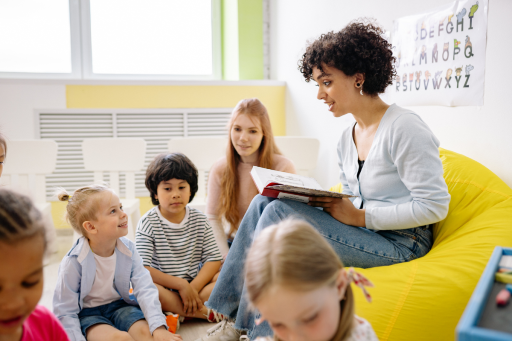 teacher reading to class