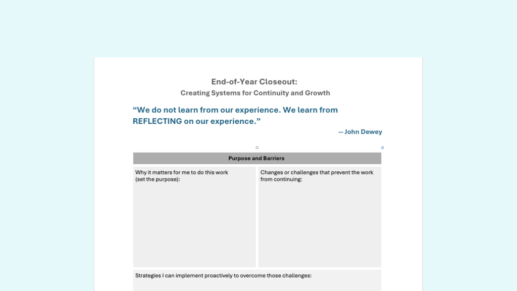 End-of-Year Closeout Document Image