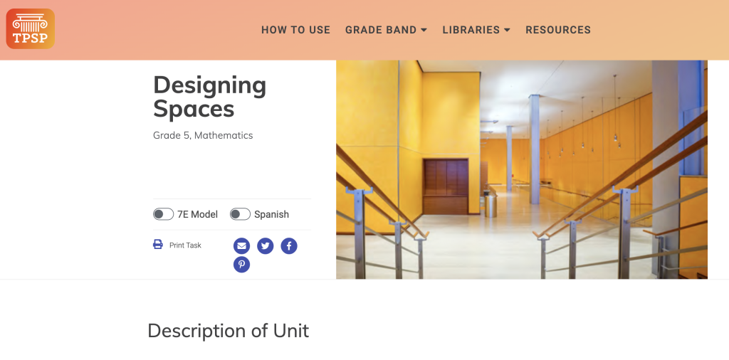 TPSP Designing Spaces unit