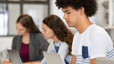 students take a test using a computer