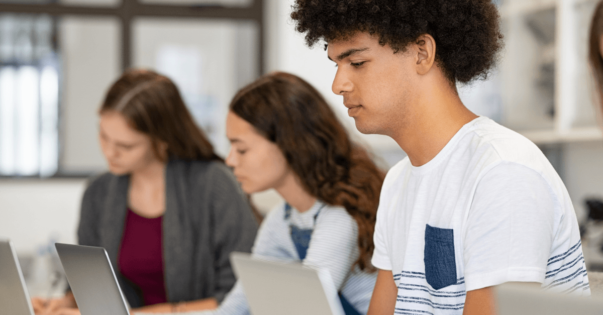 students take a test using a computer
