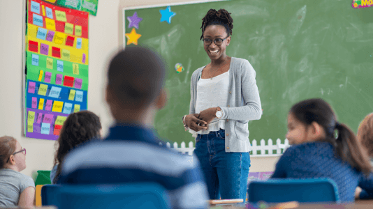 teacher in front of the class